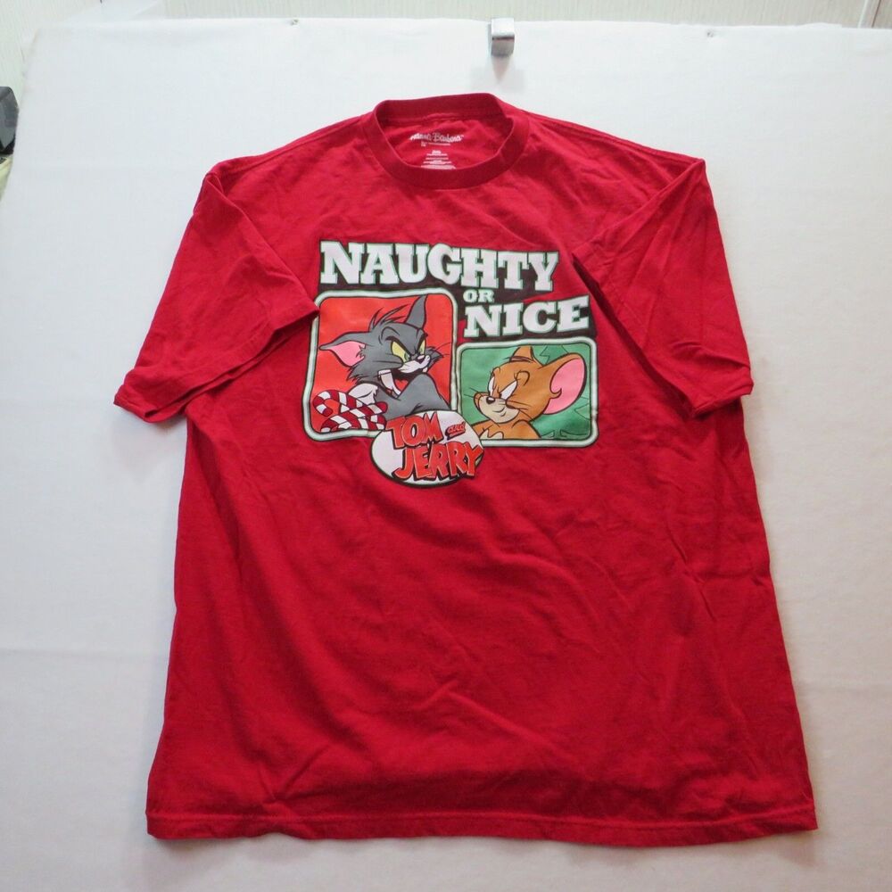 Tom and Jerry T-Shirt - Men's L - Hanna-Barbera - Naughty or Nice